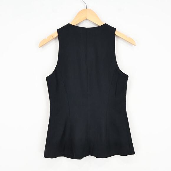 Madewell Scoopneck Cutaway Vest Drapey Twill True Black Size 0 NWT - Picture 7 of 8